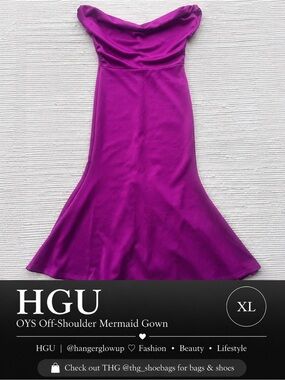 OYS Magenta Off Shoulder Mermaid Formal Gown XL Smoothing Prom Dress New
